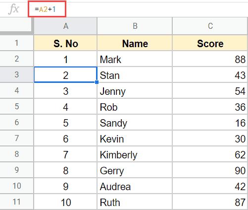 Hướng dẫn cách đánh số hàng tự động trong Google Sheets